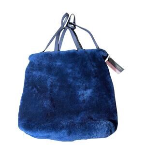 Dimoni Julio Maestre Blue Valvet Sheep Leather With Wool Handbag NWT